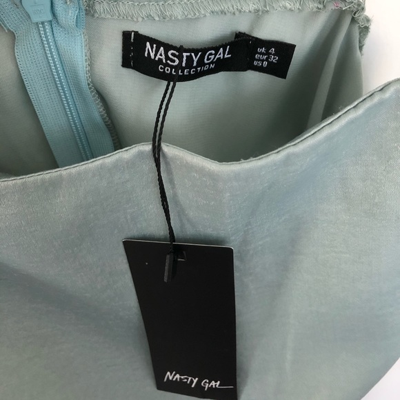 Nasty Gal The Ruche-ure is Ours satin mini dress. - Picture 4 of 4